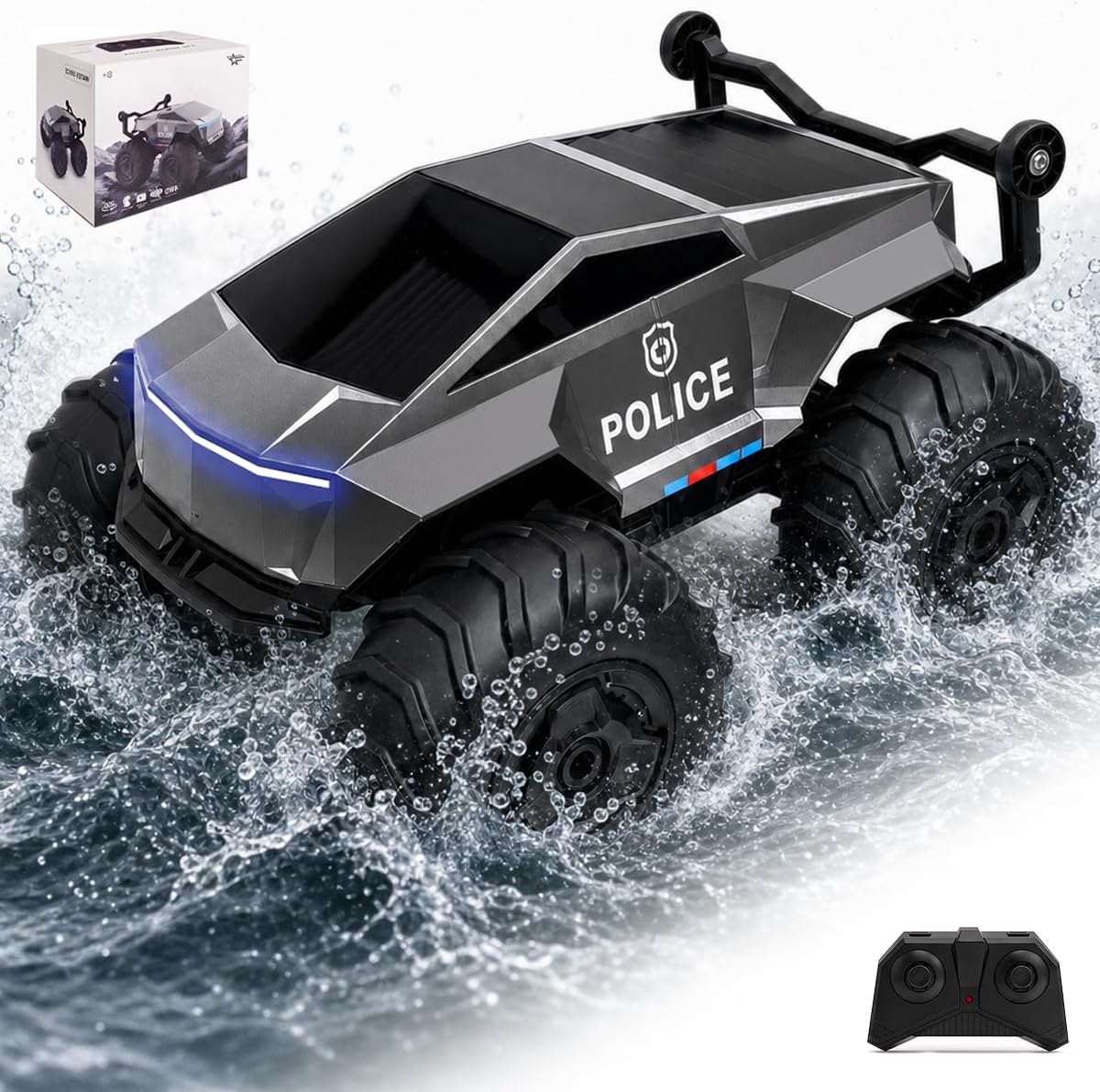 FLYING STAR Auto de control remoto 1:16 con 2 baterías, 4WD imperme...