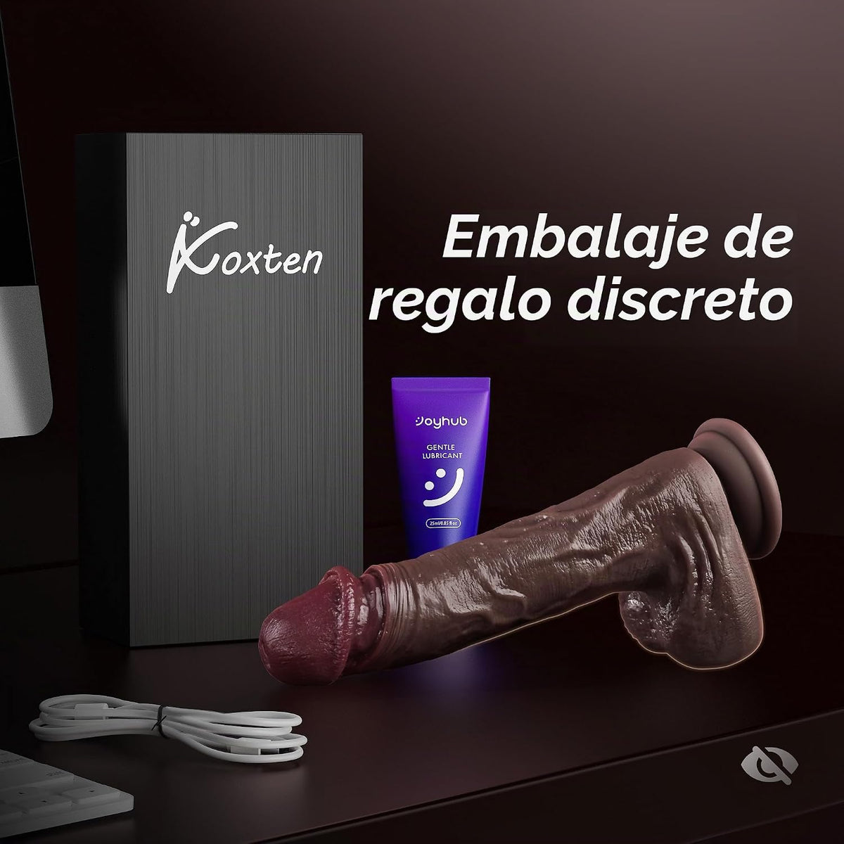 KOXTEN 9" vibrador negro del consolador de empuje, consolador a...