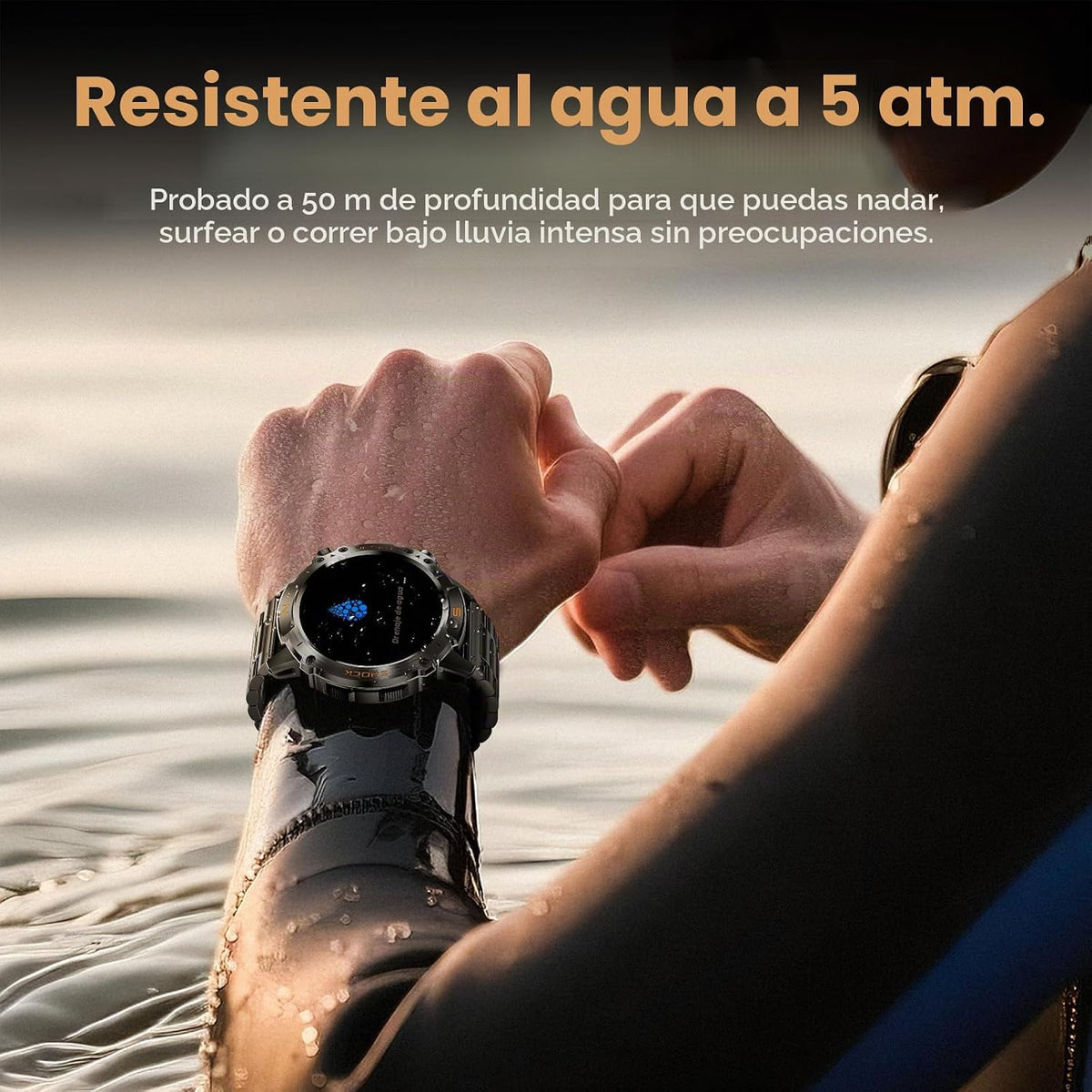 Reloj inteligente resistente para hombres, resistente al agua hasta...