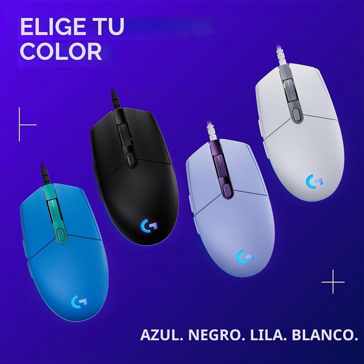 Logitech G203 Wired Gaming Mouse - Lilac | LIGHTSYNC RGB, memoria i...