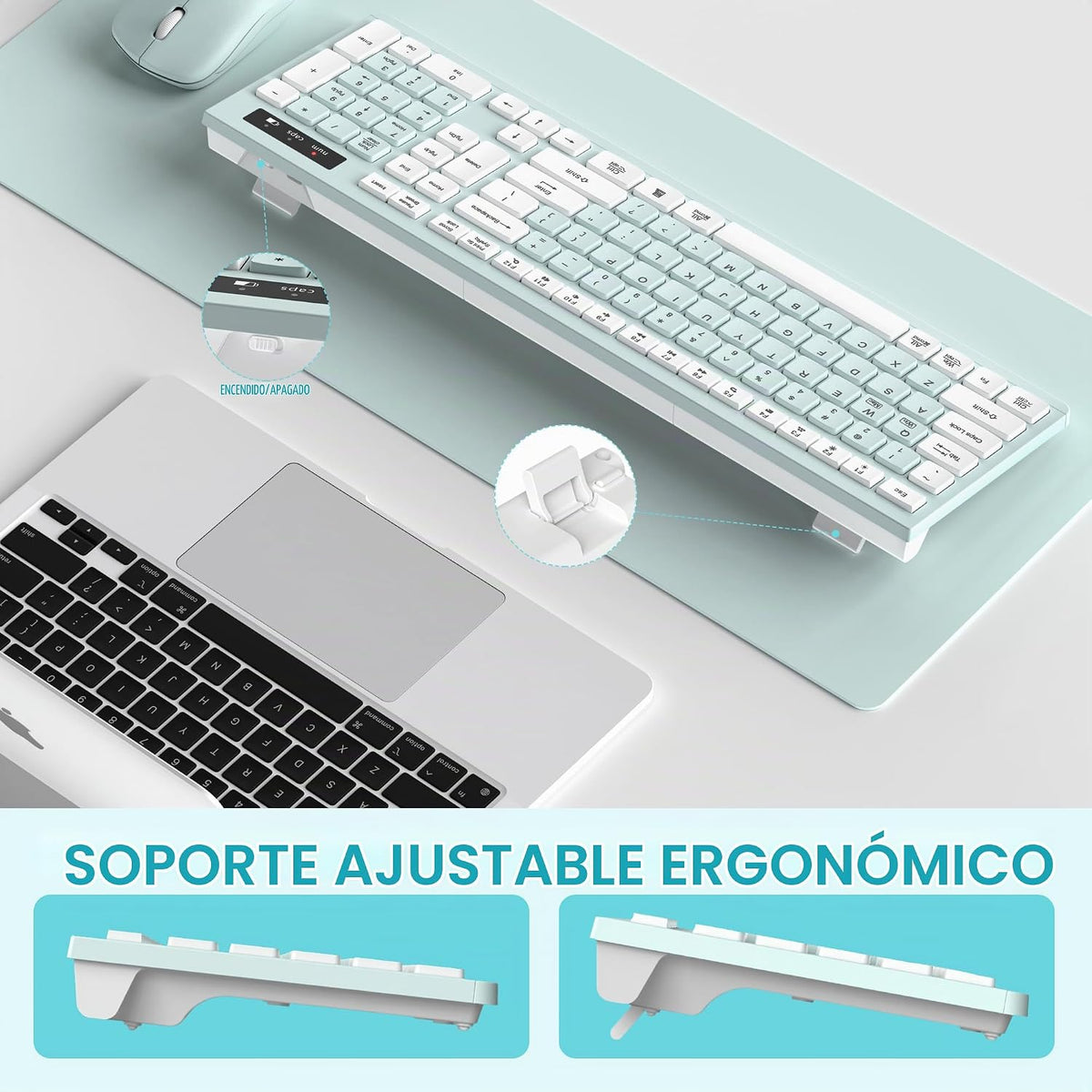 Combo silencioso de teclado y mouse inalámbricos para oficina y hog...