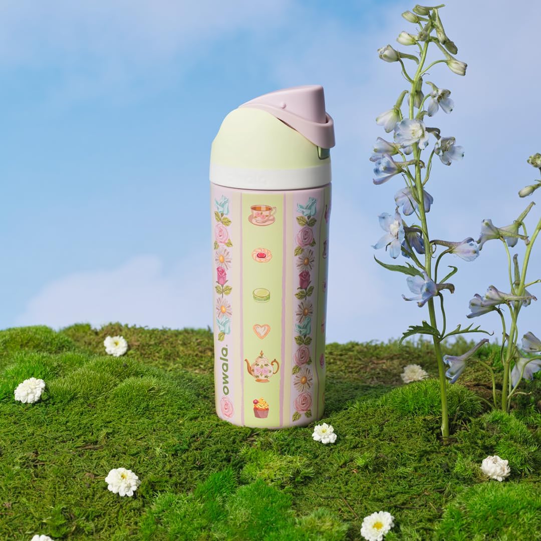 Owala FreeSip - Botella de agua de acero inoxidable para niños, 16...