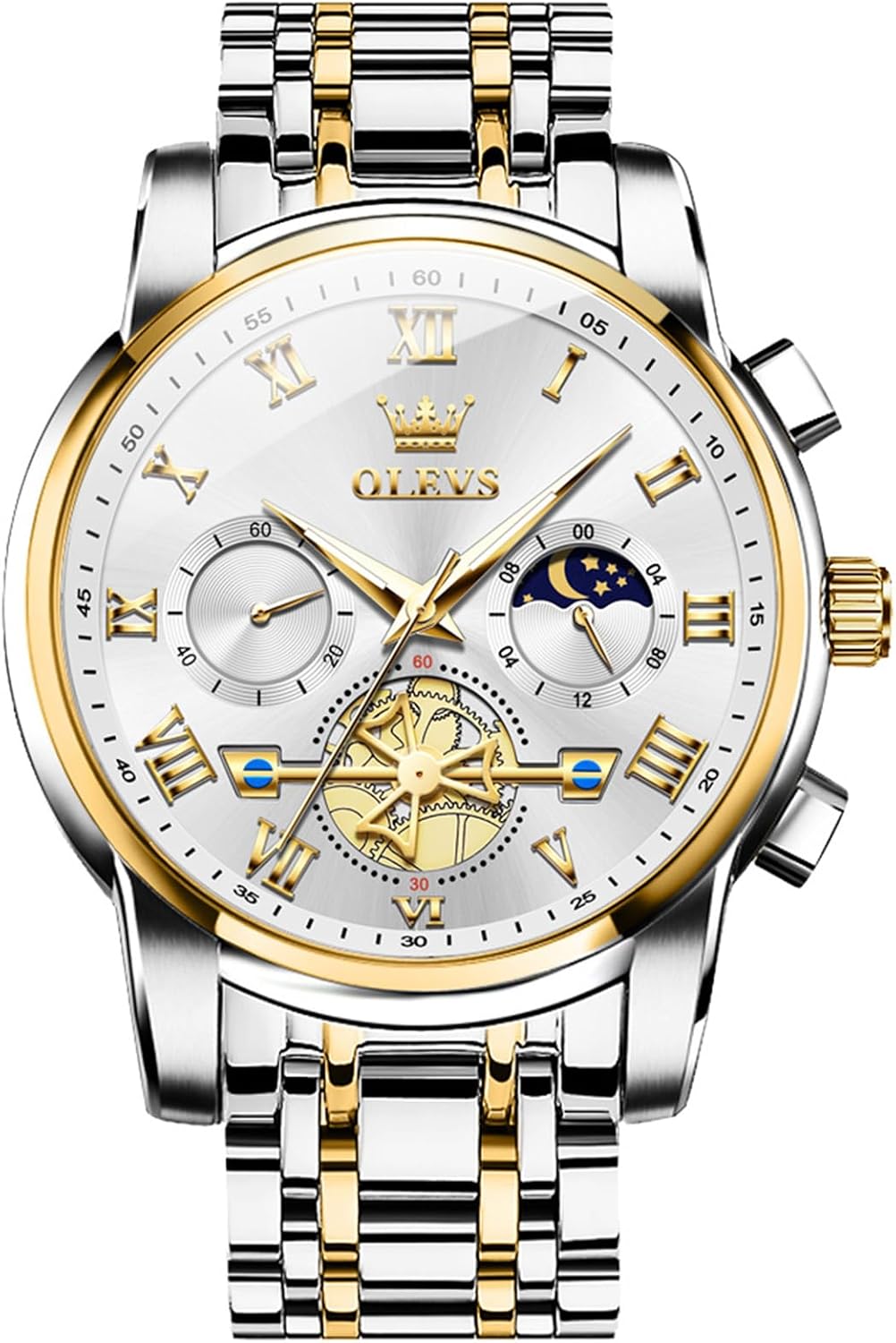 OLEVS Relojes para hombre, resistente al agua, de lujo, gran cara,...
