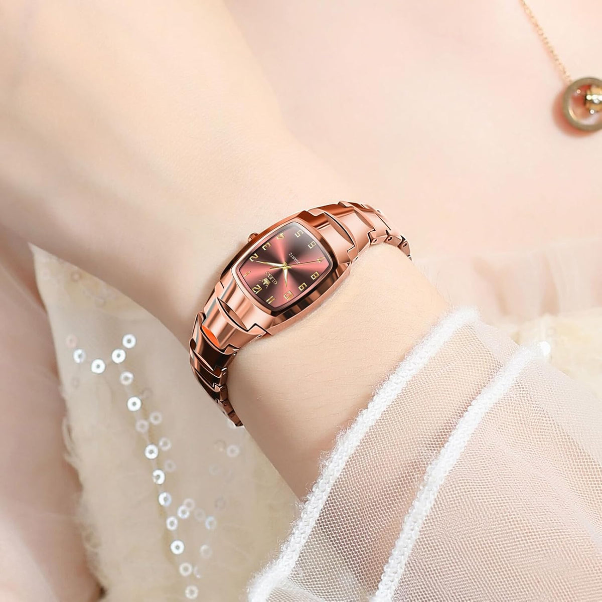 OLEVS Reloj Mujer Lujo Acero Inoxidable Pequeño Vestido de Muñeca I...