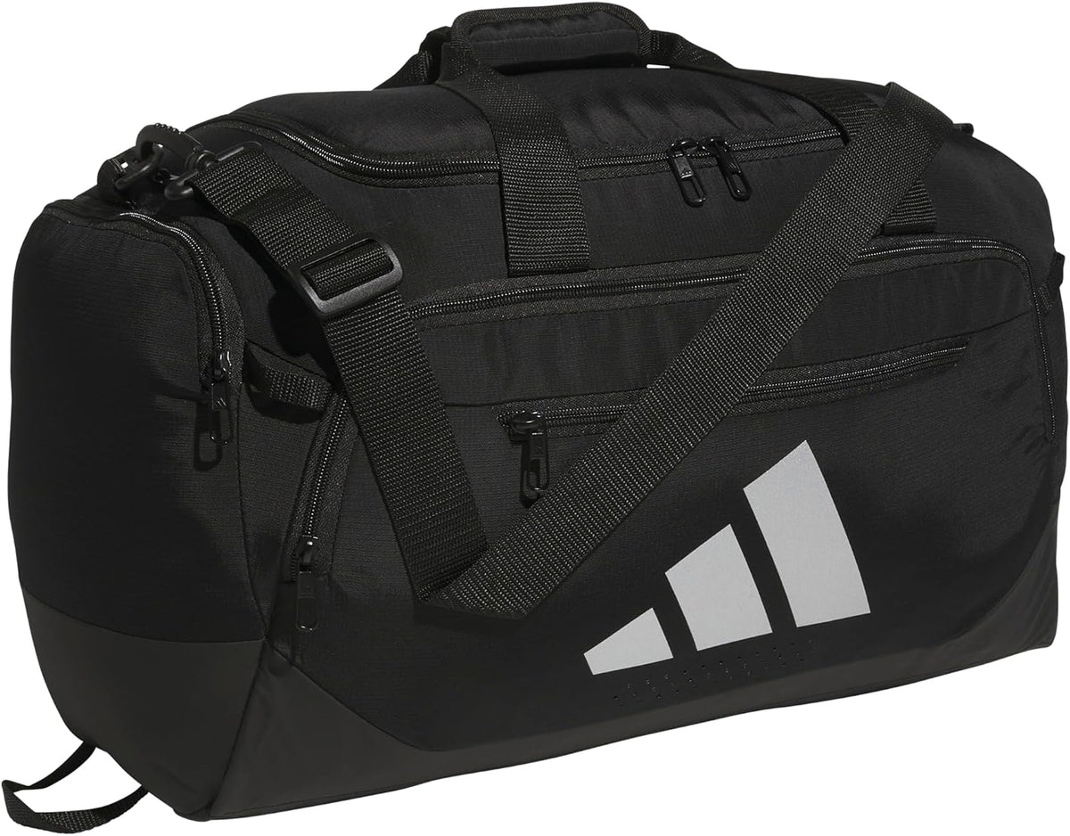 adidas Defender - Maleta deportiva, color negro\/plateado metálico,...