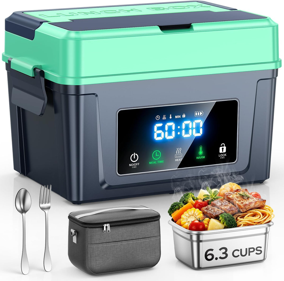 GEARGO Lonchera térmica, lonchera eléctrica, lonchera alimentada po...