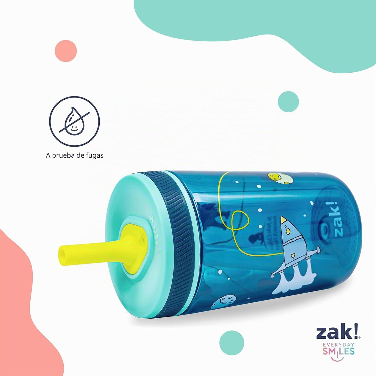 Zak Designs Ms. Rachel Kelso Vasos con pajita para niños pequeños a...