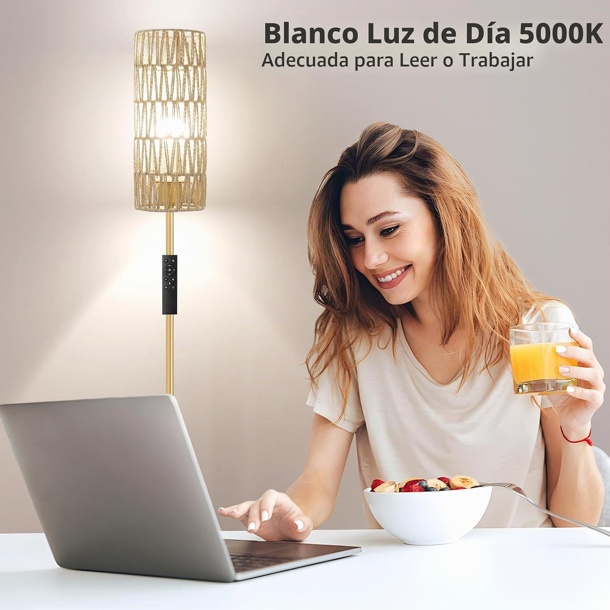 Ambimall Lámparas de pie de 64 pulgadas para sala de estar con cont...