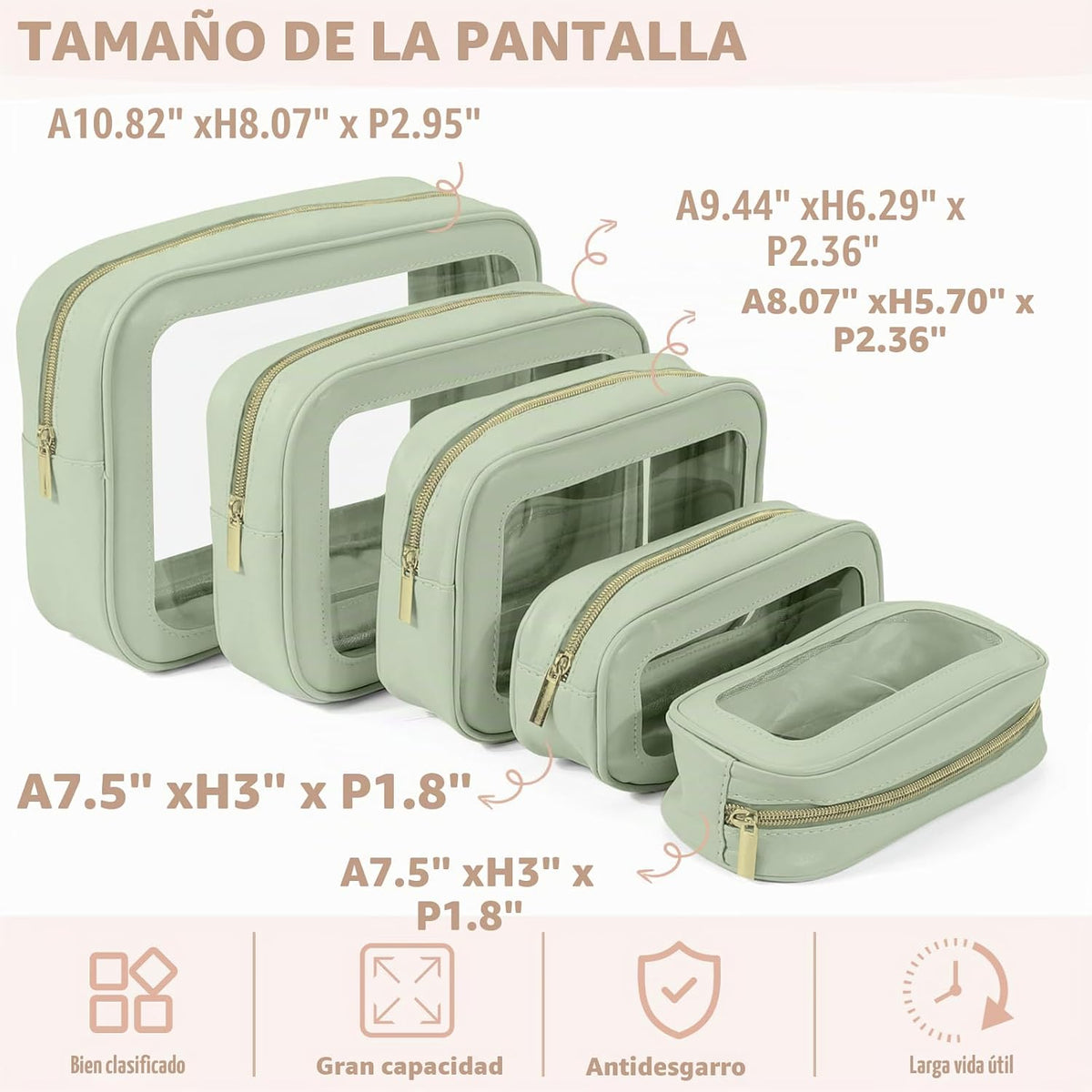 YOPCDJ Juego de 5 bolsas organizadoras para pañales, bolsa de aseo...