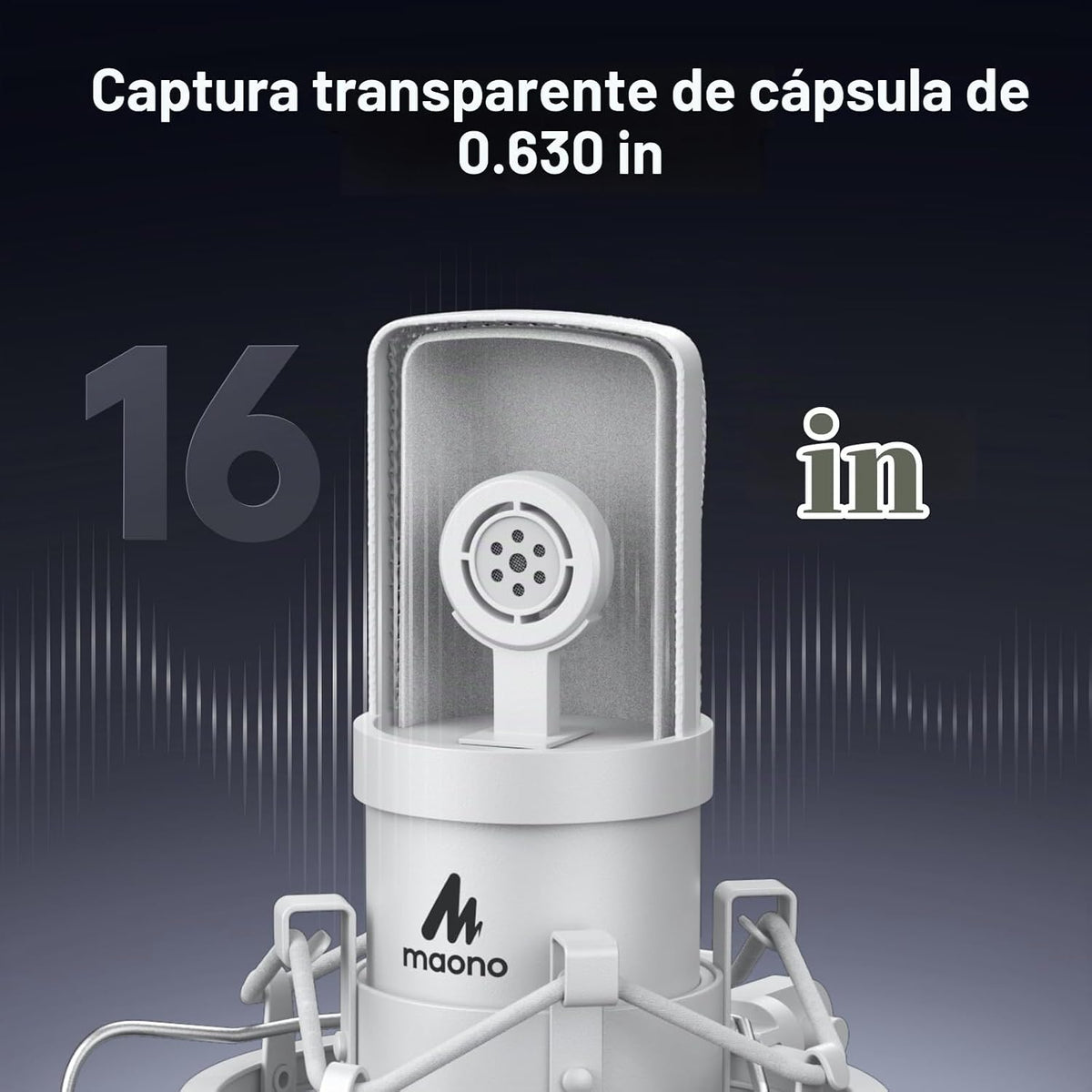 MAONO Micrófono USB blanco A04, micrófono condensador de 192kHz\/24...
