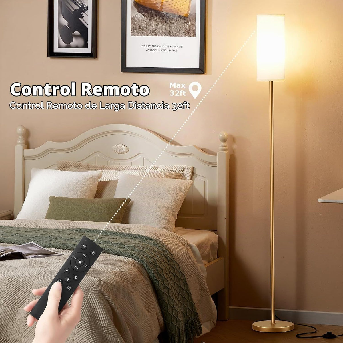 Ambimall - Lámparas de pie de 64'' para sala de estar con c...