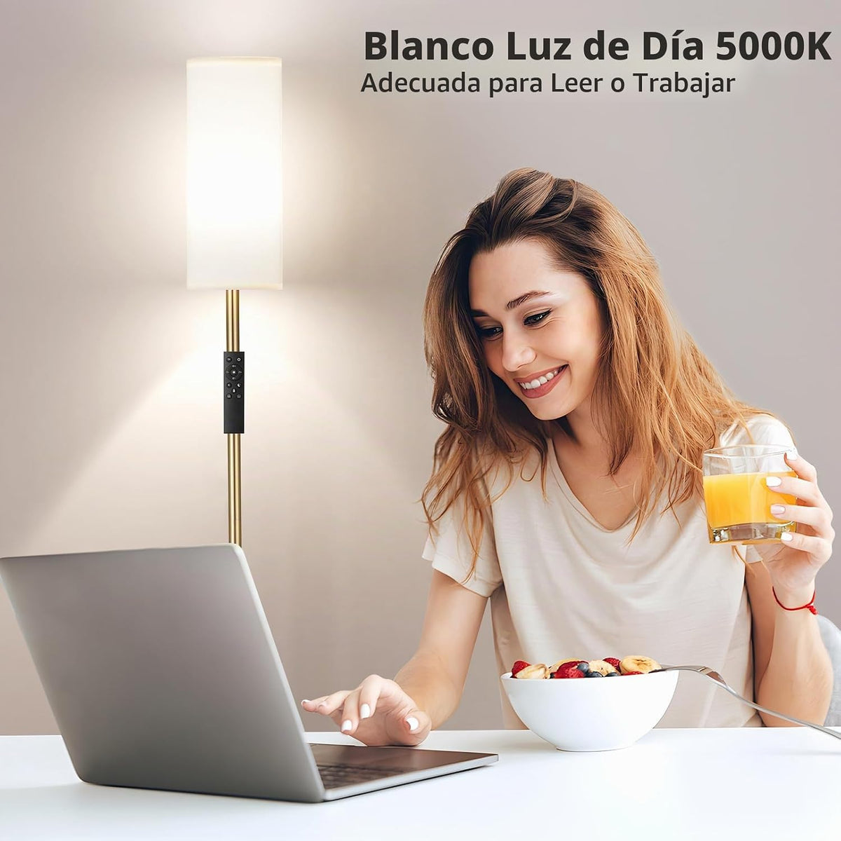 Ambimall Lámparas de pie de 64 pulgadas para sala de estar con cont...