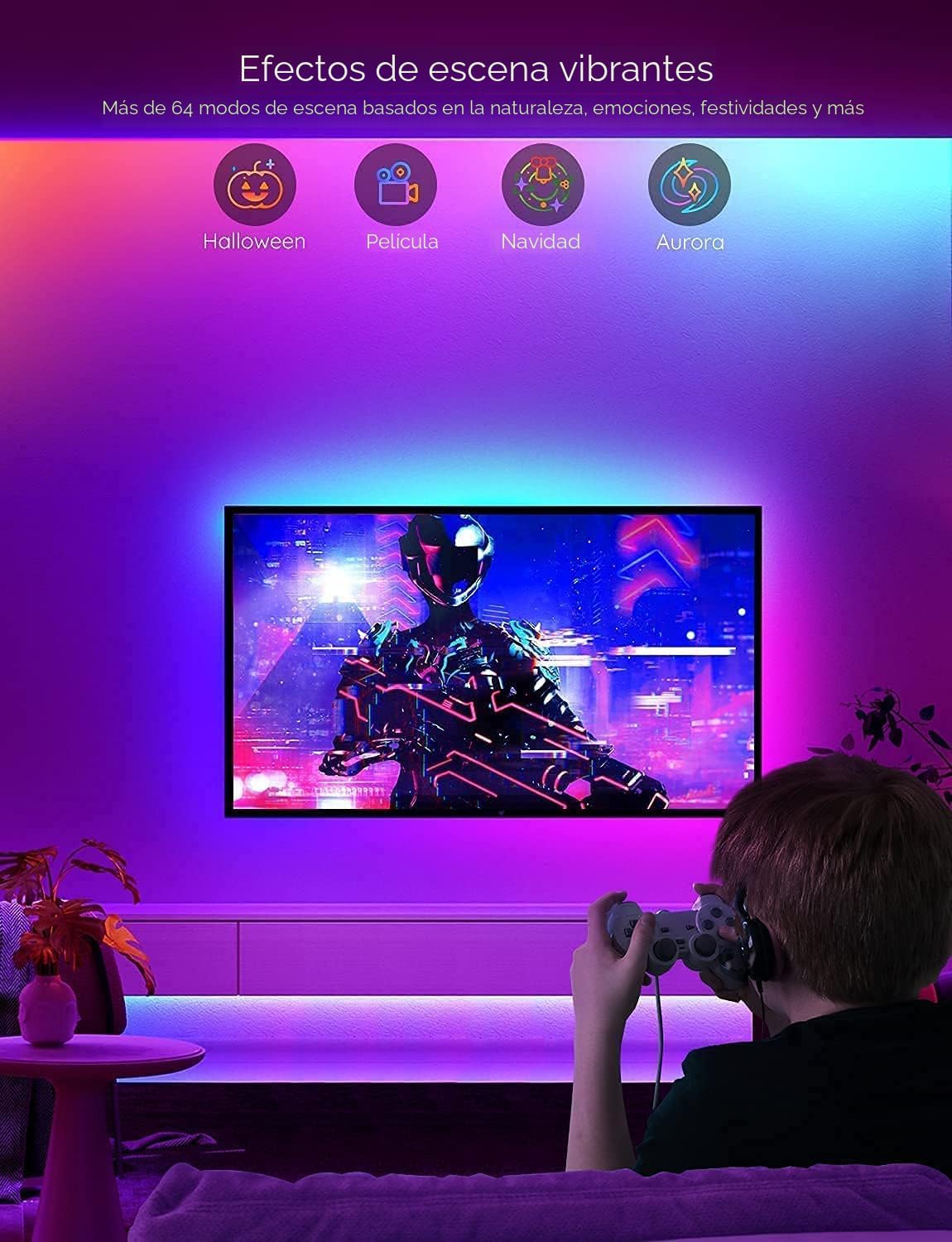 Tira de luces LED RGBIC de 16,4 pies Govee, funciona con Alexa y el...