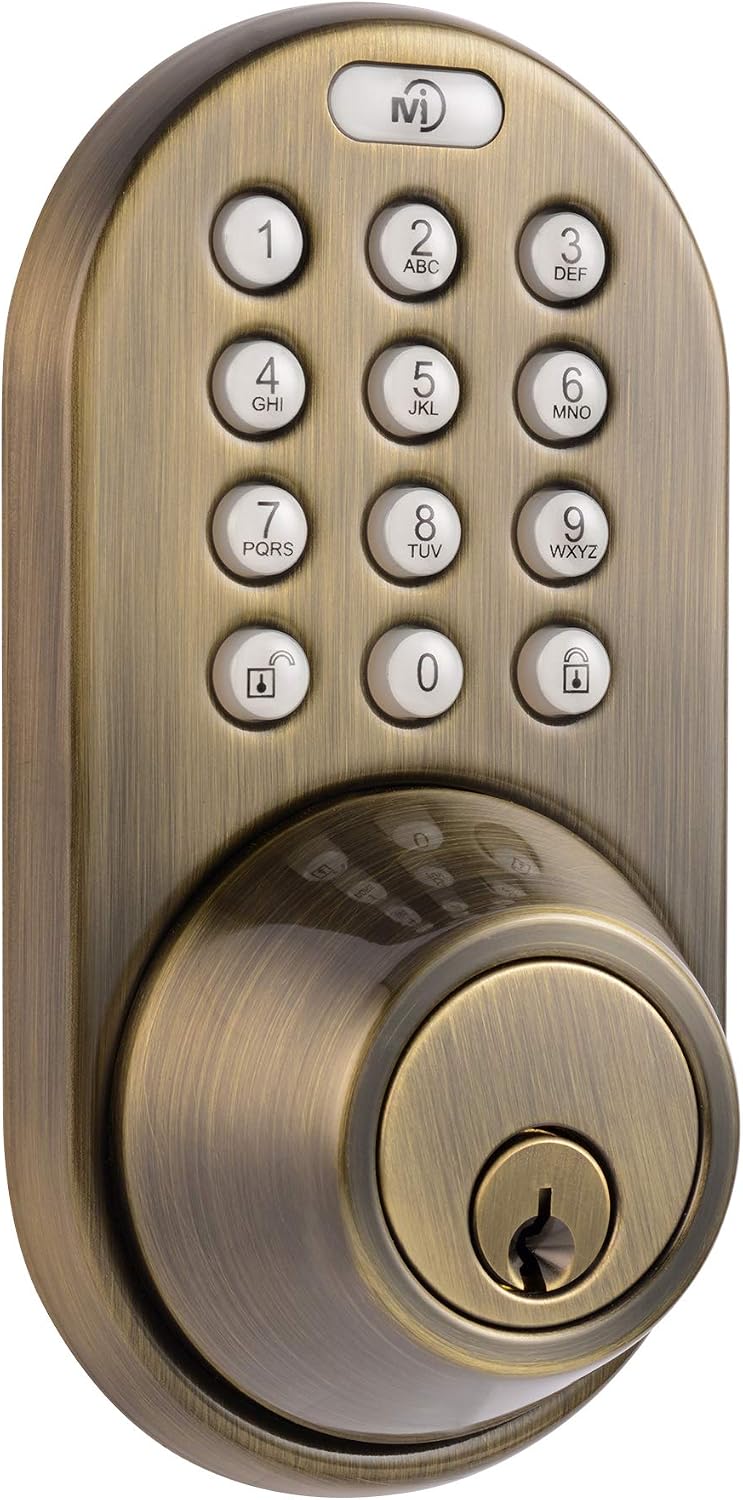 MiLocks TF-02AQ Cerradura de puerta de entrada sin llave con teclad...