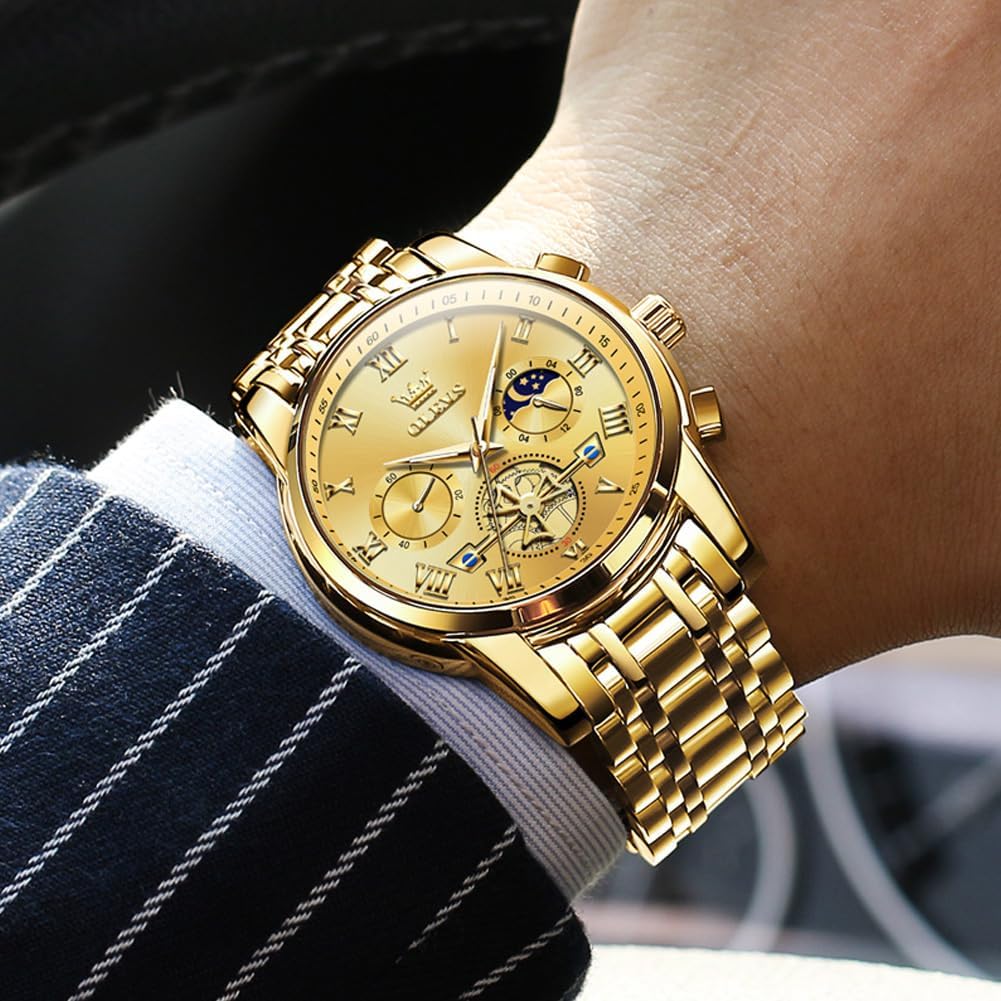 OLEVS Relojes para hombre, resistente al agua, de lujo, gran cara,...