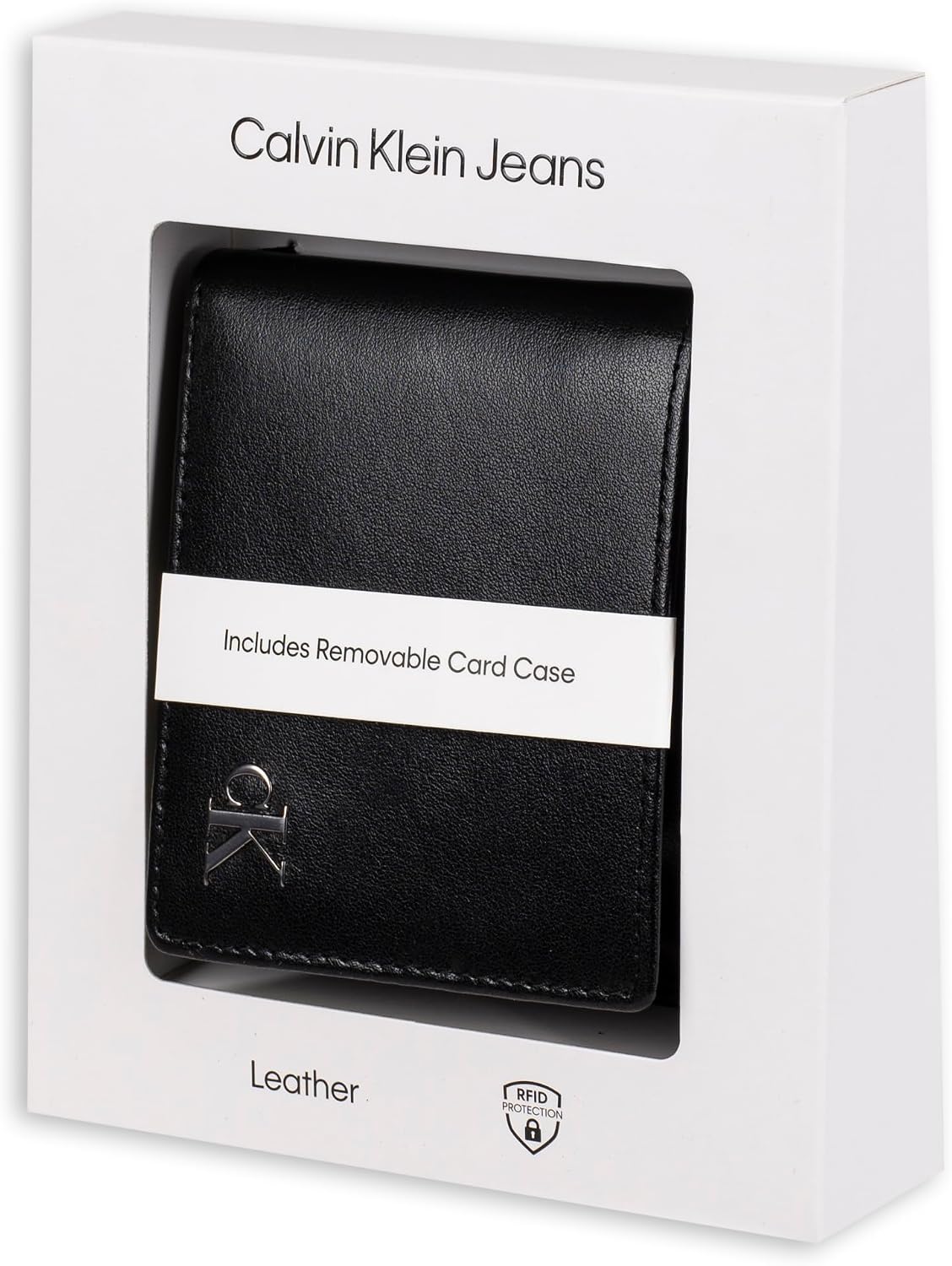 Calvin Klein Billetera plegable minimalista de cuero RFID para homb...