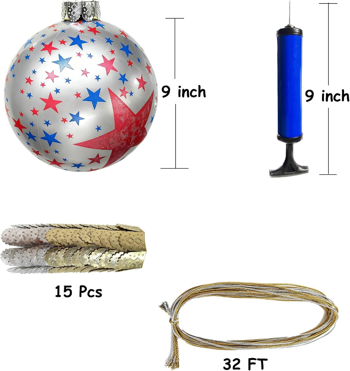 Huoety Bolas inflables de adornos de Navidad de 9 pulgadas, decorac...