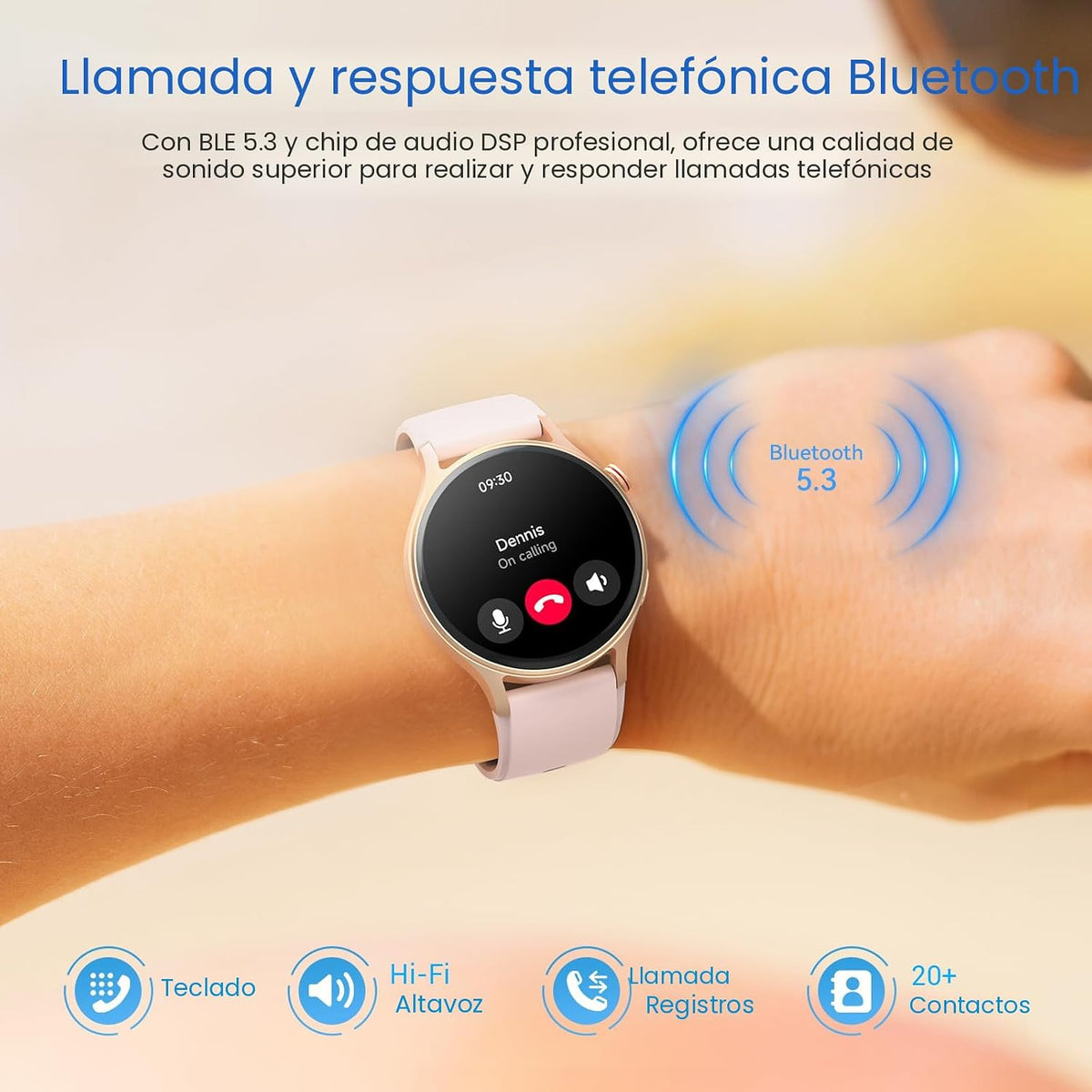 Fitpolo - Reloj inteligente para mujer, rastreador de fitness AMOLE...