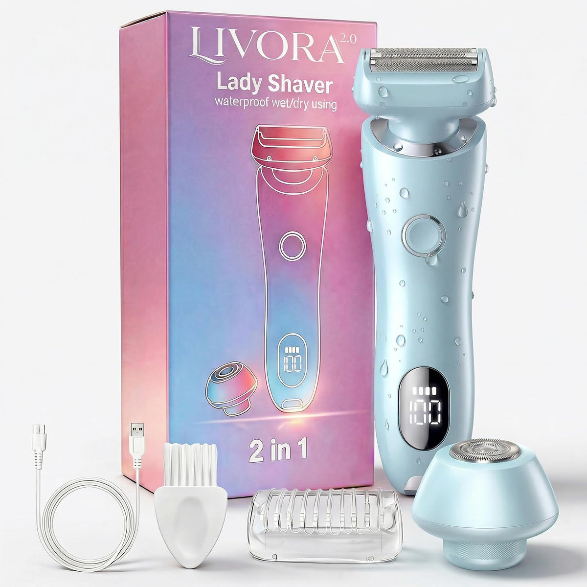 Livora - Afeitadora eléctrica para mujer, maquinilla de afeitar ina...