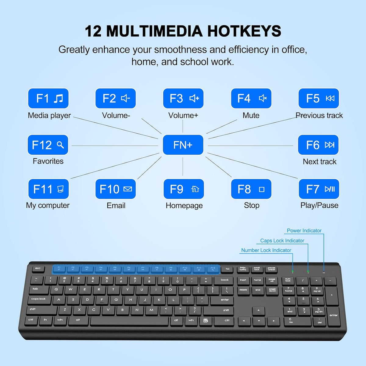 Combo de teclado y mouse inalámbricos, teclado ergonómico silencios...