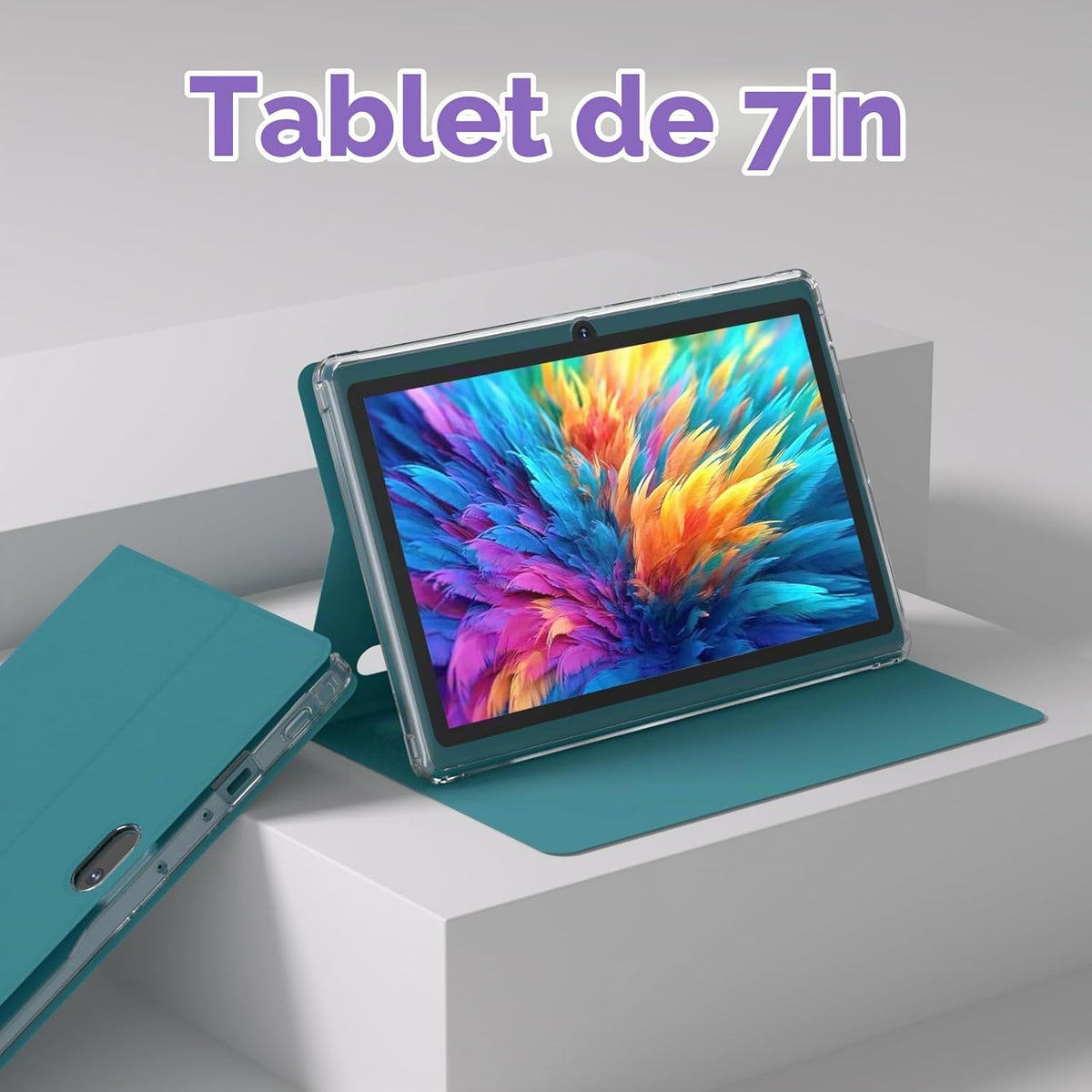 HOTTABLET Tablet Android 14.0 de 7 pulgadas con funda protectora, 8...