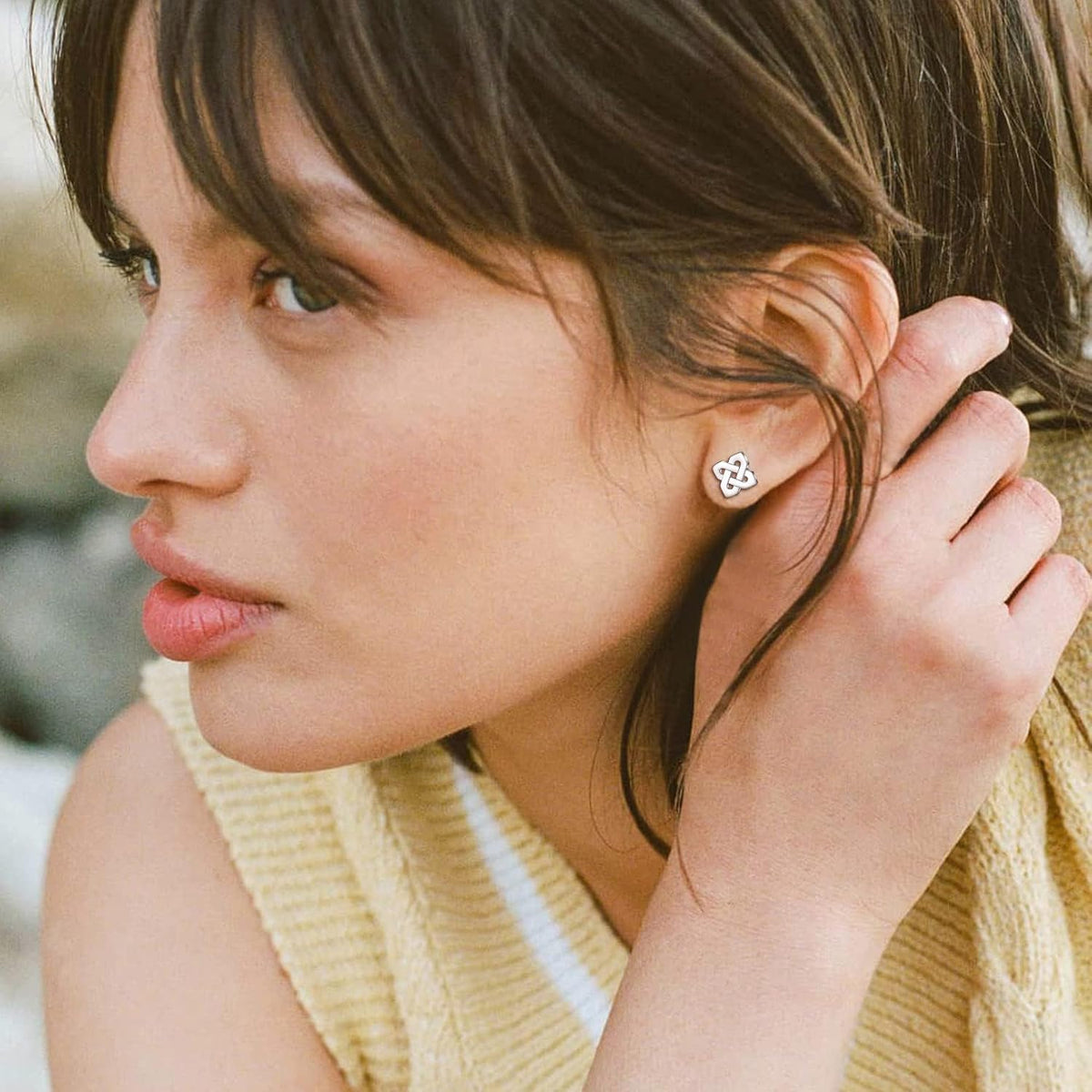 ChicSilver Pendientes celtas para mujer de plata de ley hipoalergén...