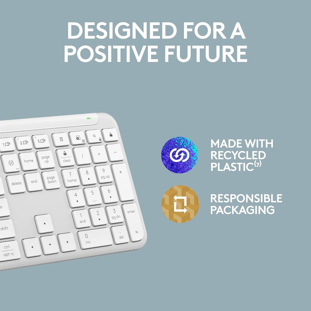 Teclado inalámbrico Logitech Signature Slim K950 con escritura sile...