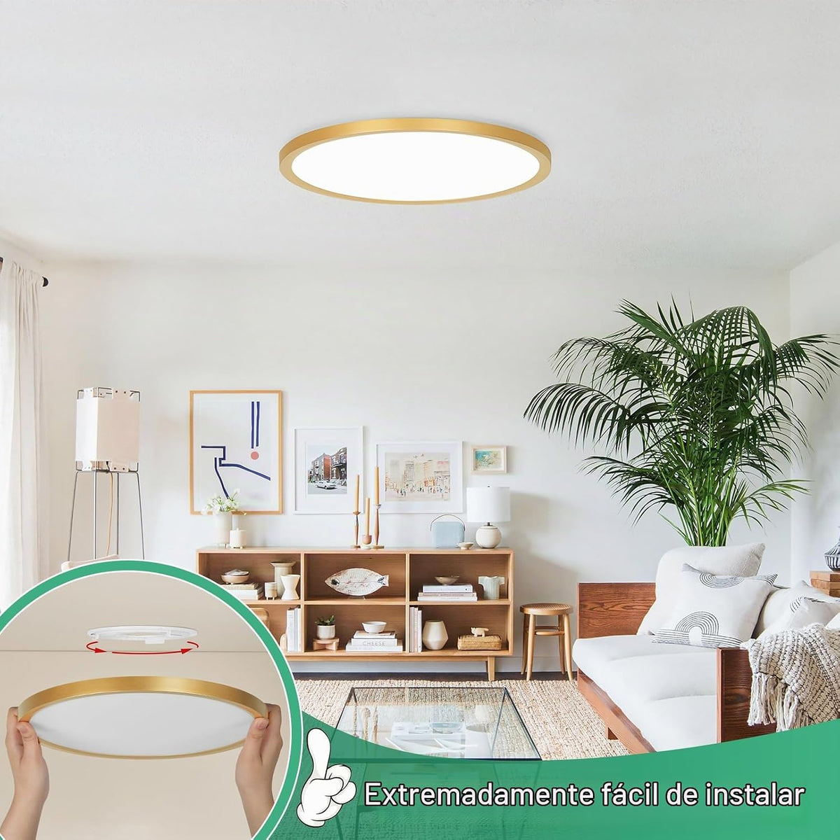 Brightever Lámpara de techo LED de montaje empotrado de 12 pulgadas...