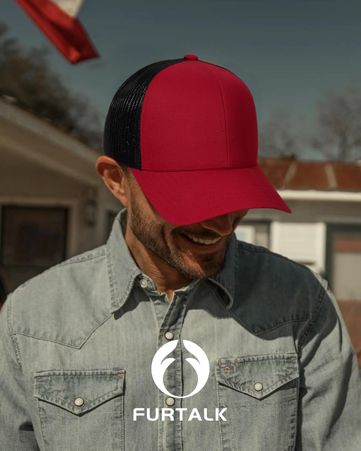 FURTALK Gorra de béisbol de malla estructurada para hombre, ajustab...