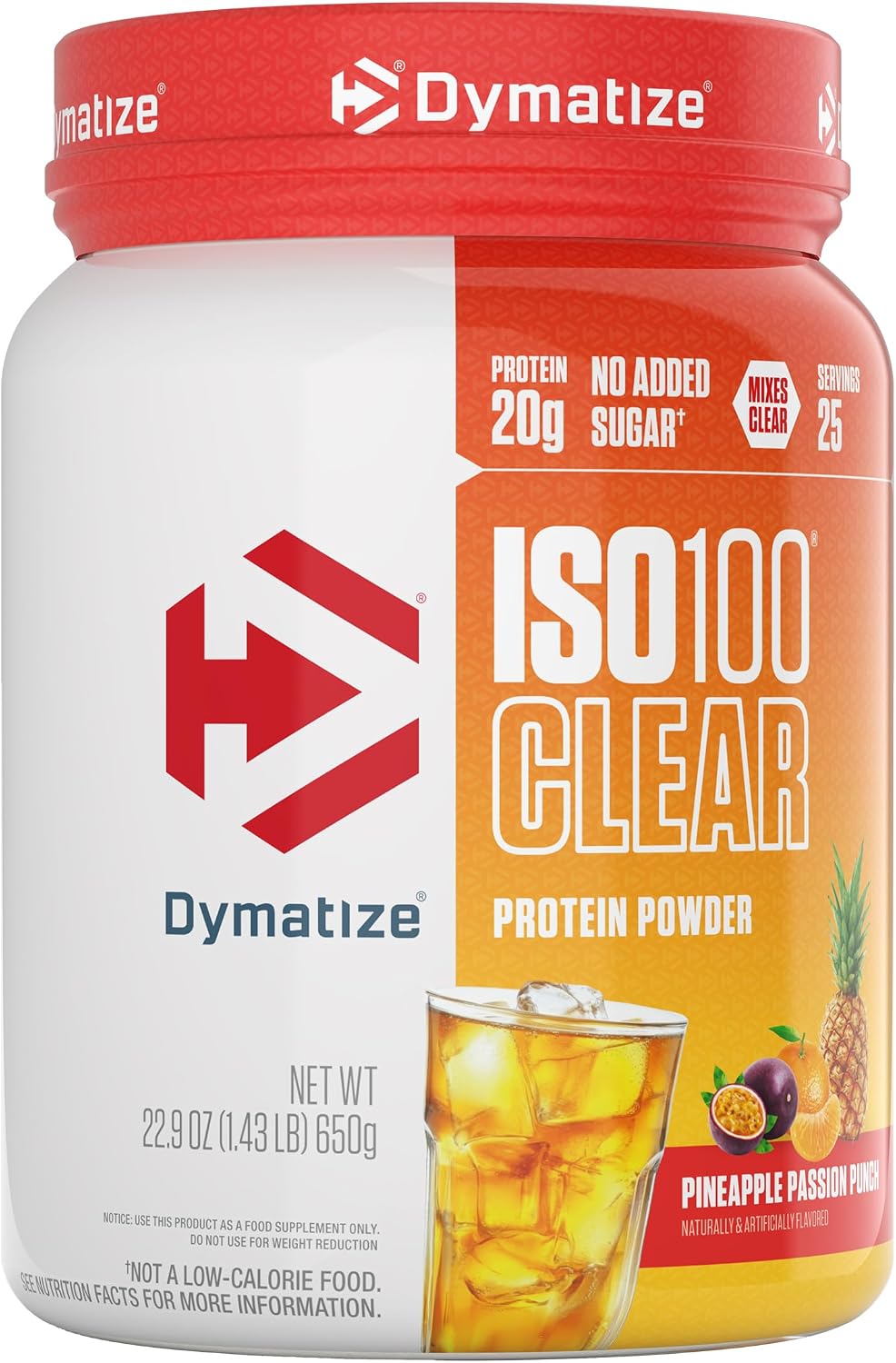 Dymatize Polvo de proteína transparente ISO100, 100% aislado de sue...