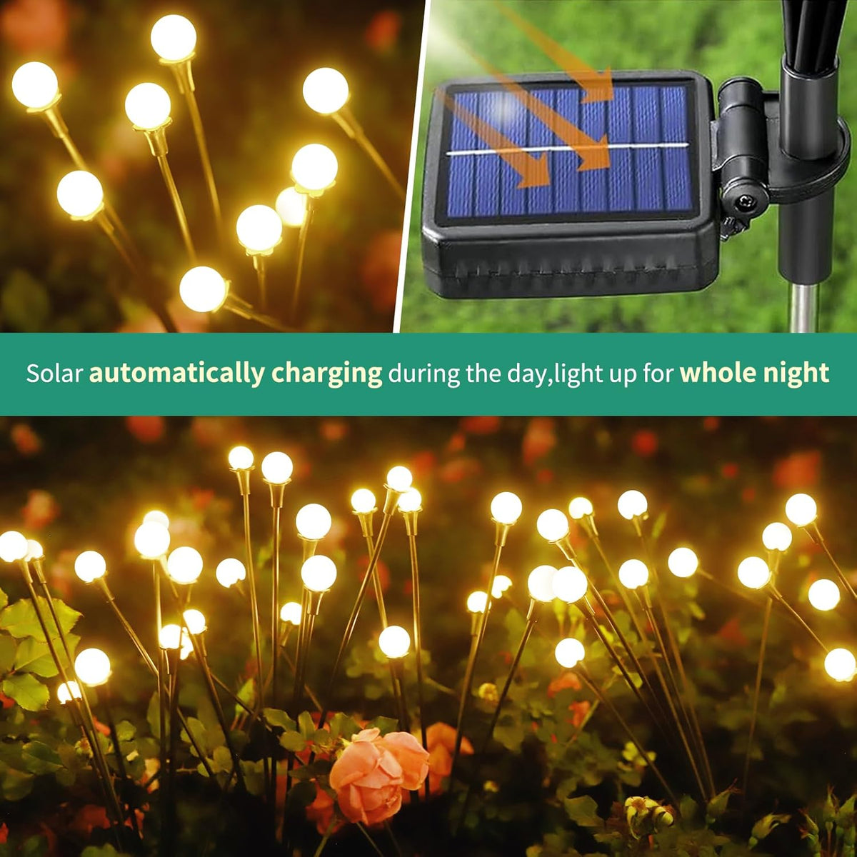 vignuto Luces solares impermeables para exteriores, 8 paquetes de 6...