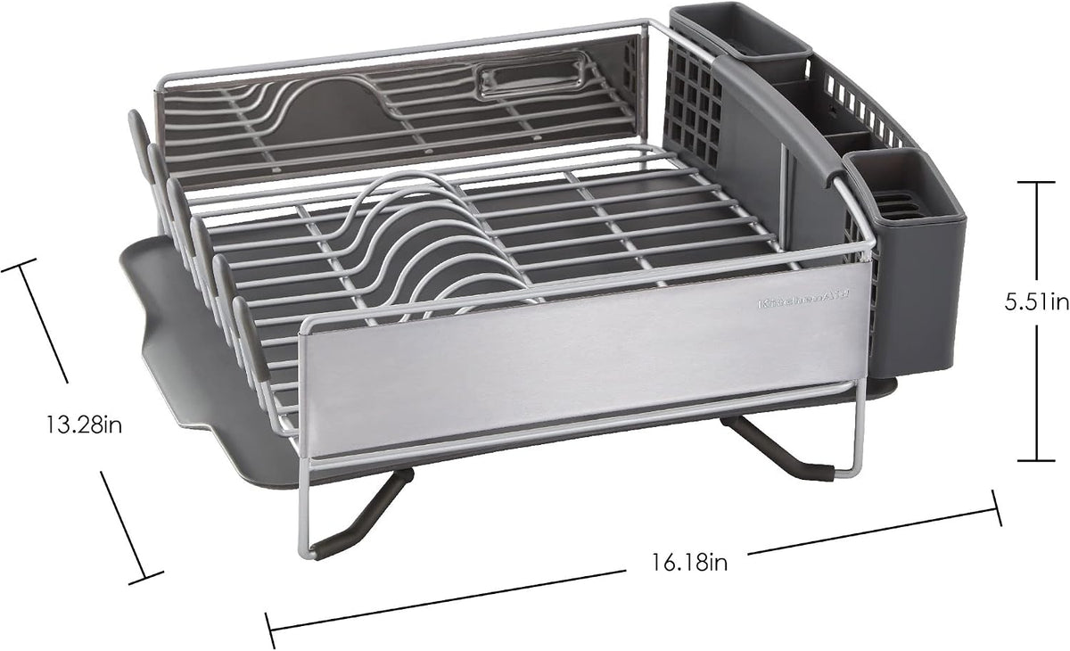 KitchenAid Escurridor compacto que ahorra espacio, con cajón extraí...