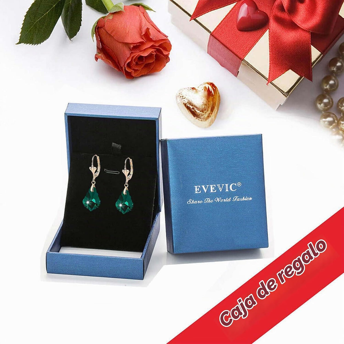 Aretes de cristal austriaco barroco con cierre de palanca para muje...