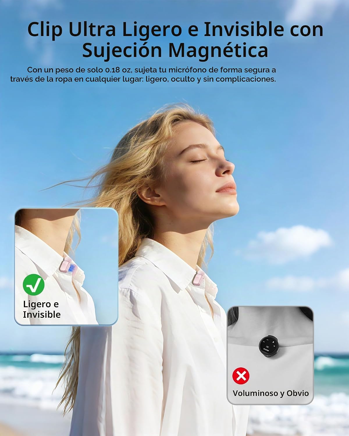Blinfada Mini 2 micrófonos inalámbricos Lavalier para iPhone 16\/17...