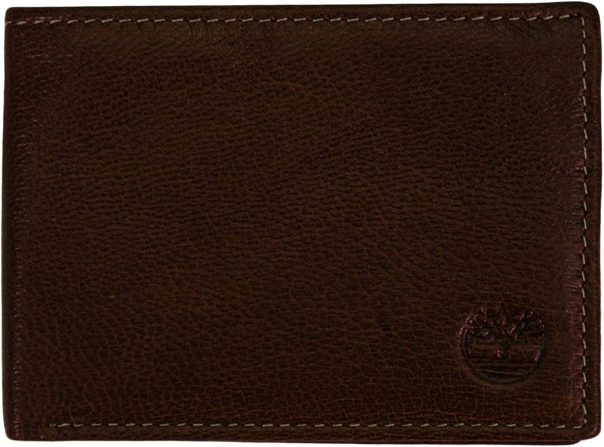 Timberland Billetera de cuero genuino con tarjetero de seguridad RF...