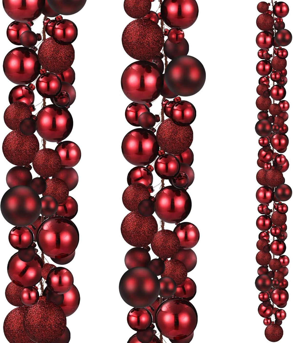 Yuxung 2 guirnaldas decorativas de bolas de Navidad de 15 pies, col...