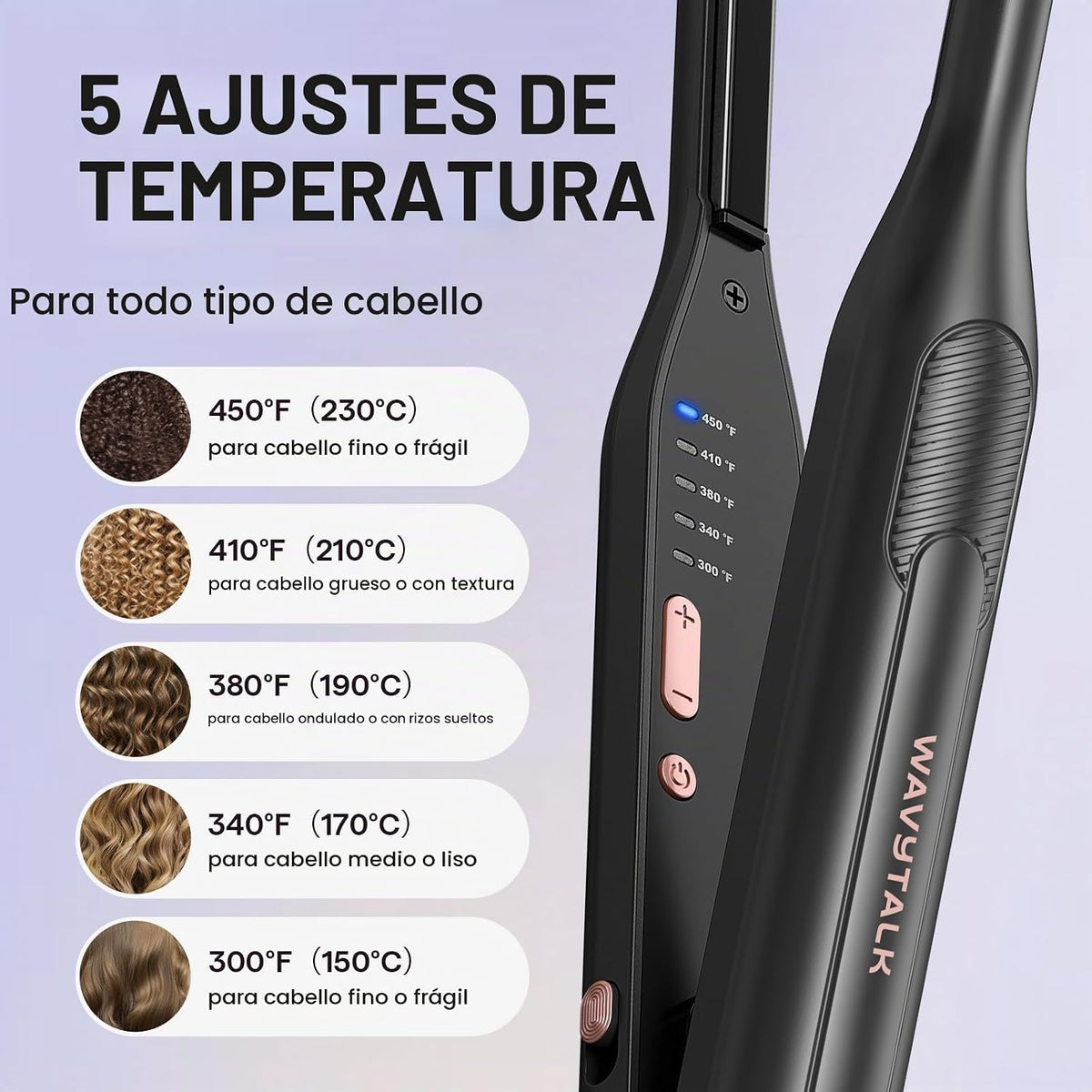 Wavytalk Plancha pequeña tipo lápiz de 0,3 pulgadas para cabello co...