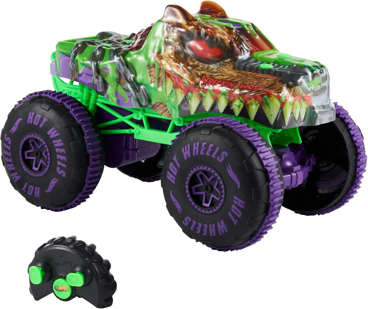Hot Wheels Monster Trucks Mutant Chaos Wreckin' Wolf Vehículo RC |...