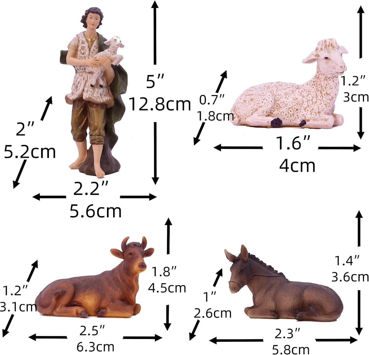 Zayton Juego de figuras de Navidad de 5 pulgadas, 11 piezas | Juego...