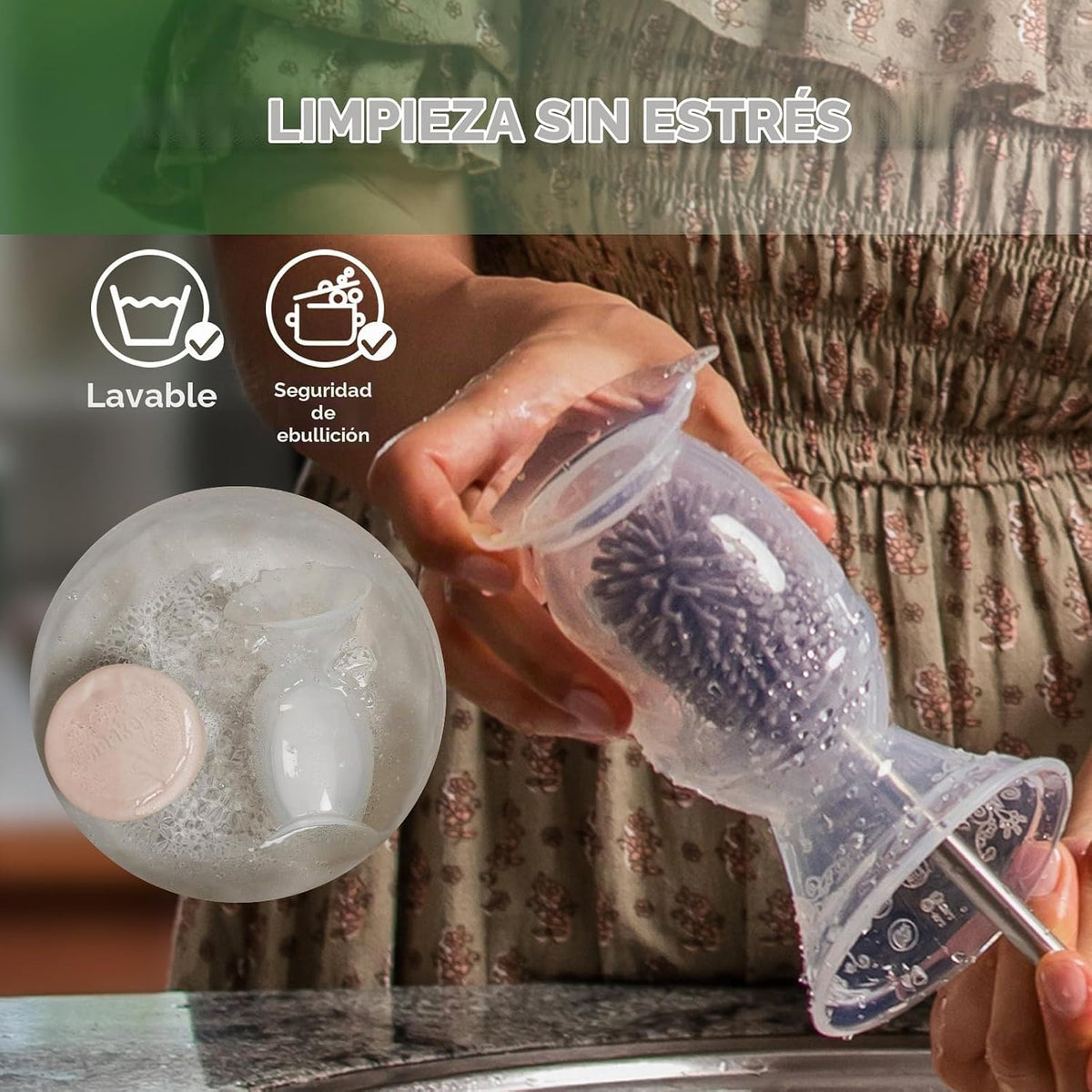 Haakaa Extractor de leche manual de silicona con base 4oz\/3.4 fl o...