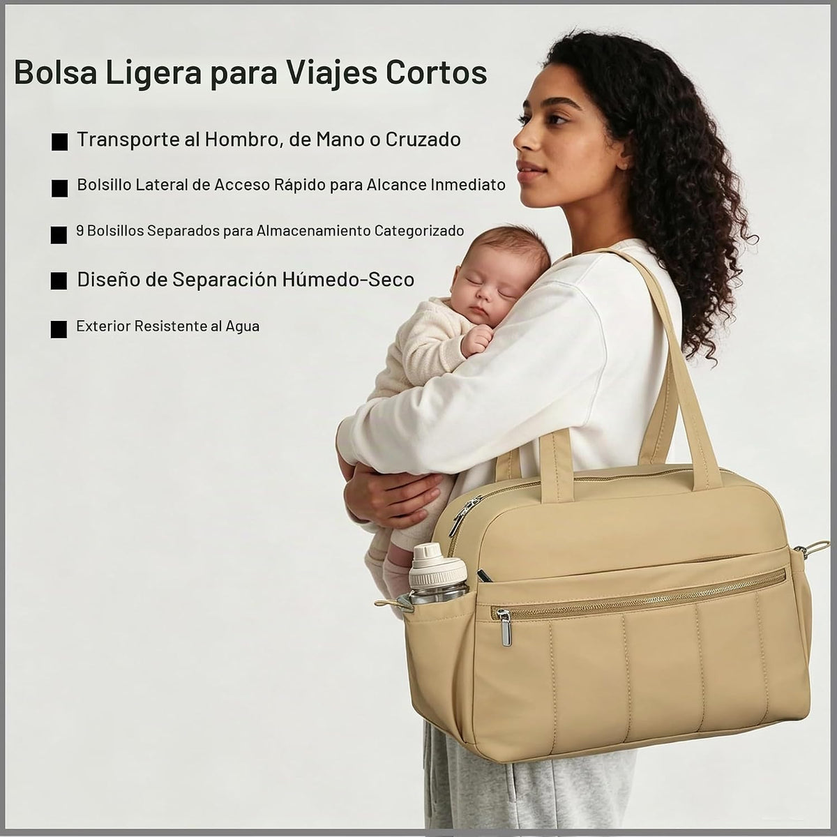 MZTUE Bolso mediano para pañales, bolso de hombro y cruzado para mamá