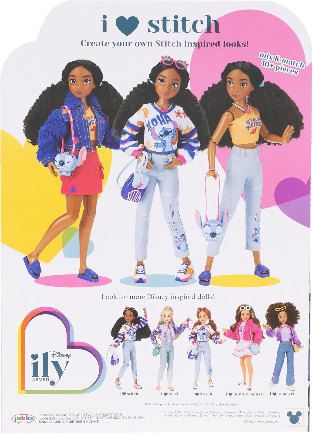 Disney ILY 4EVER Muñecas de Moda Cabello Oscuro Stitch 11.5" de...