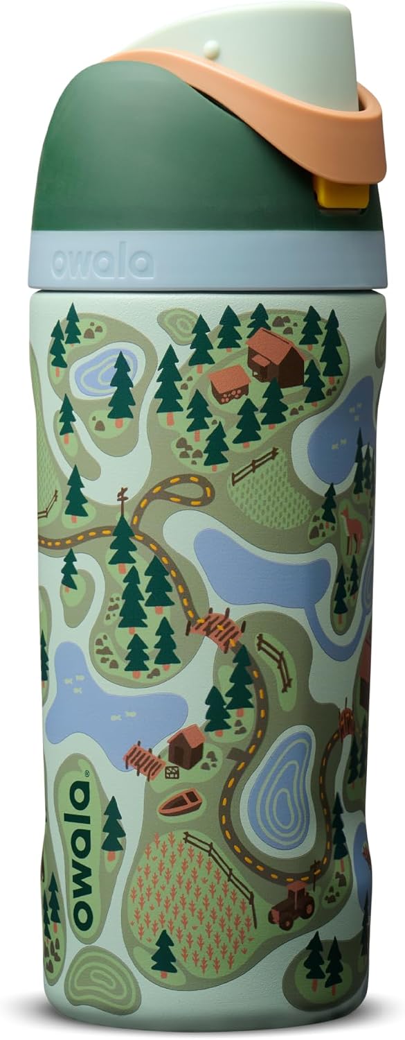 Owala FreeSip - Botella de agua de acero inoxidable para niños, 16...
