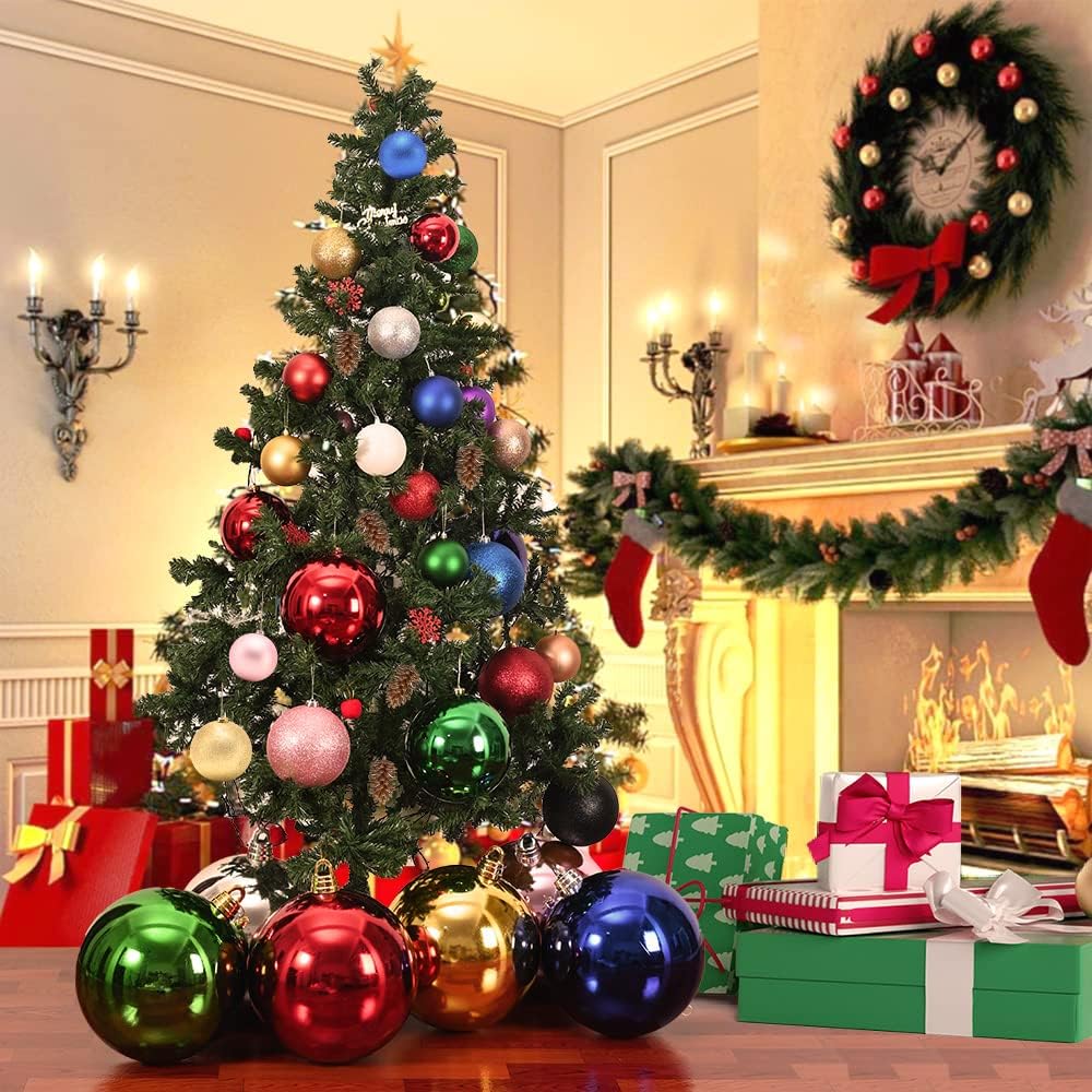 Benjia Adornos navideños extra grandes para exterior, bolas de plás...