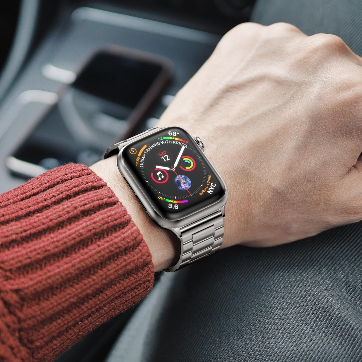 Correa de metal EPULY compatible con correas de Apple Watch para ho...