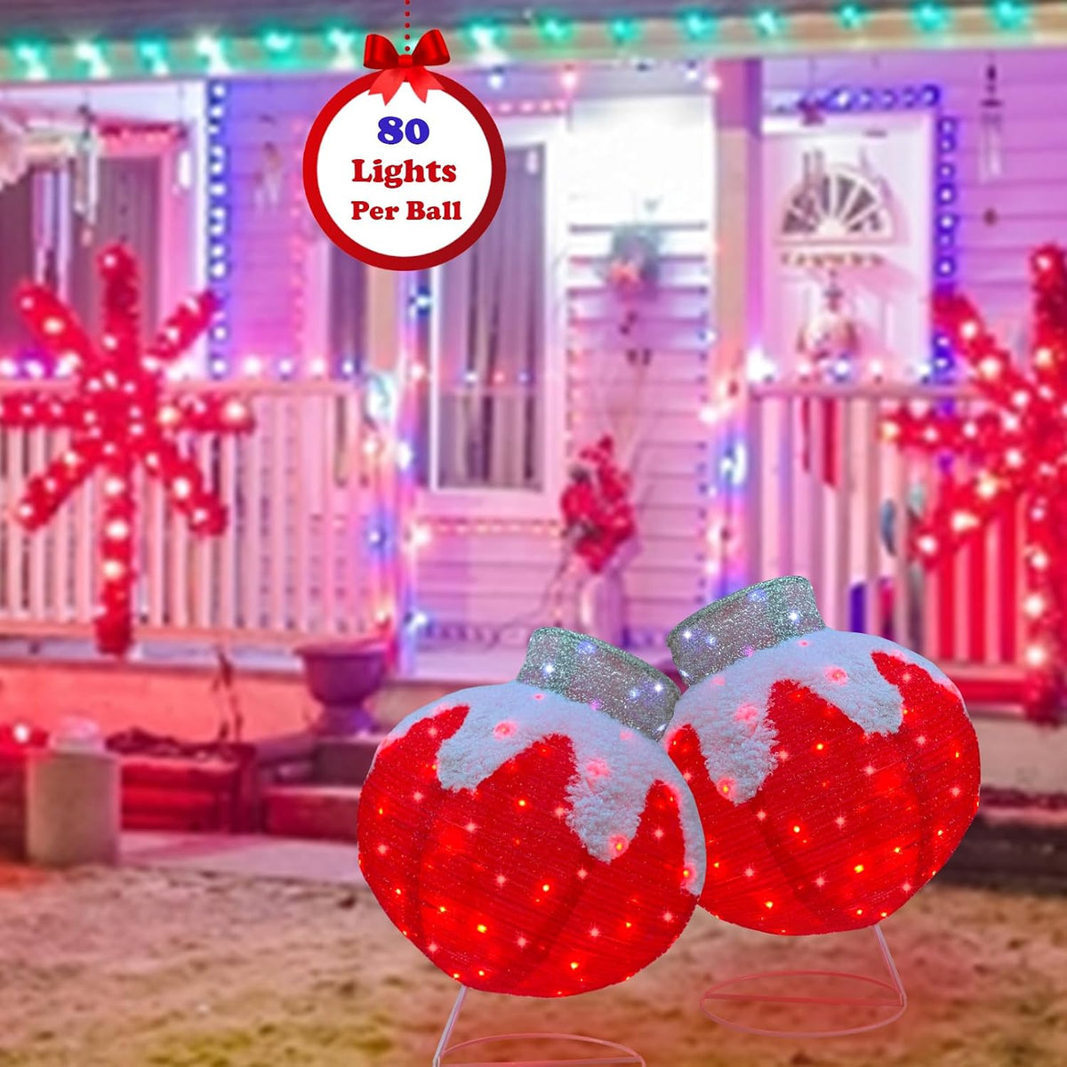 Esferas de Navidad iluminadas para decoración al aire libre, 2 unid...