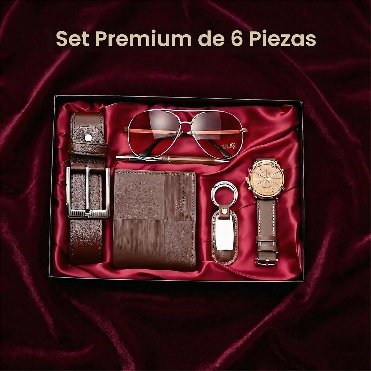 CXLZENGH Juego de regalo para hombre, 6 piezas, reloj, billetera, c...