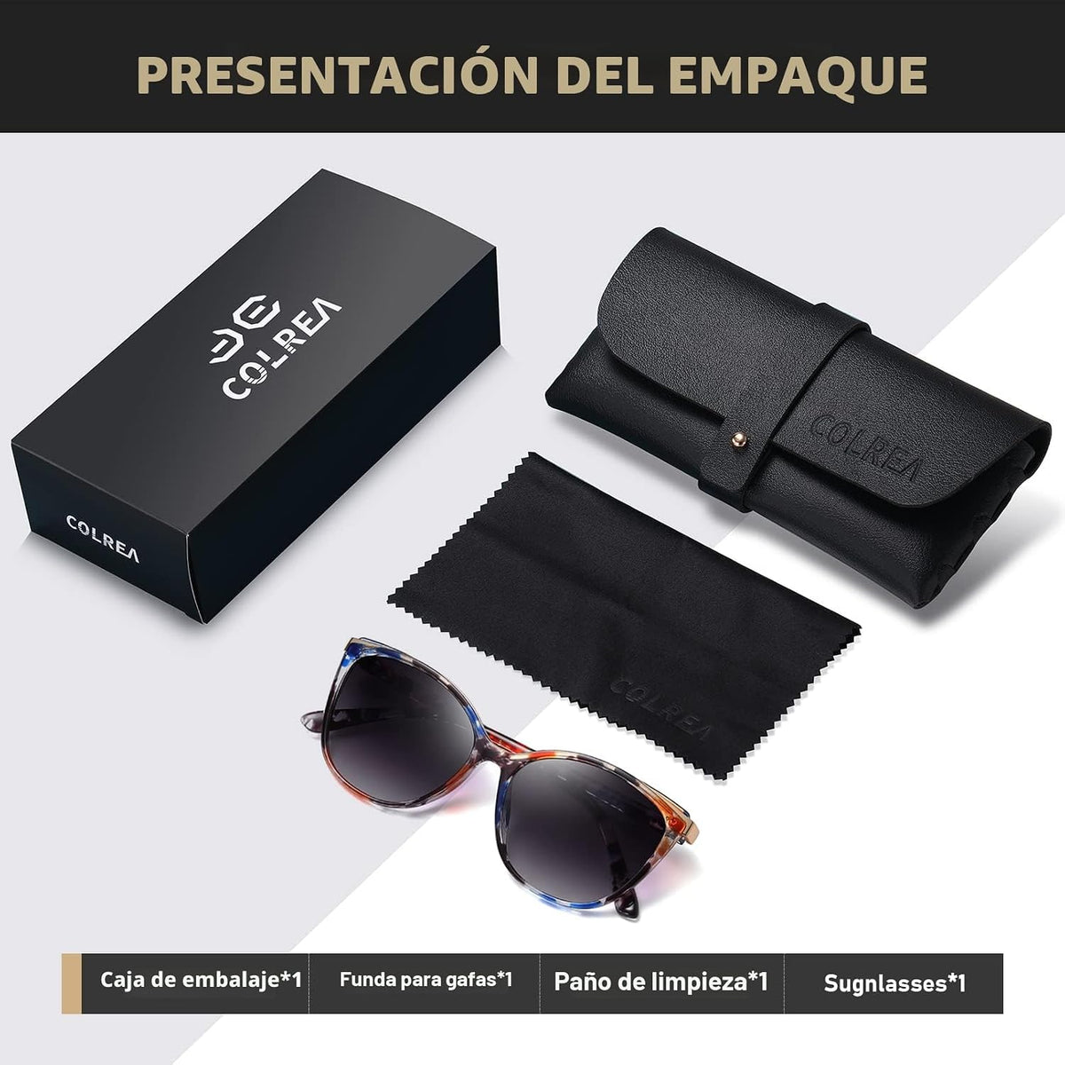 Colrea Gafas de Sol Modernas con Forma de Ojo de Gato para Mujer, E...