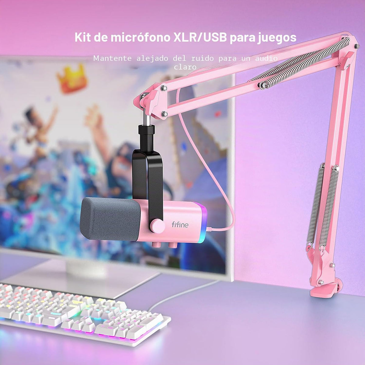 FIFINE AmpliGame AM8TP XLR Micrófono para juegos USB PC Kit de micr...