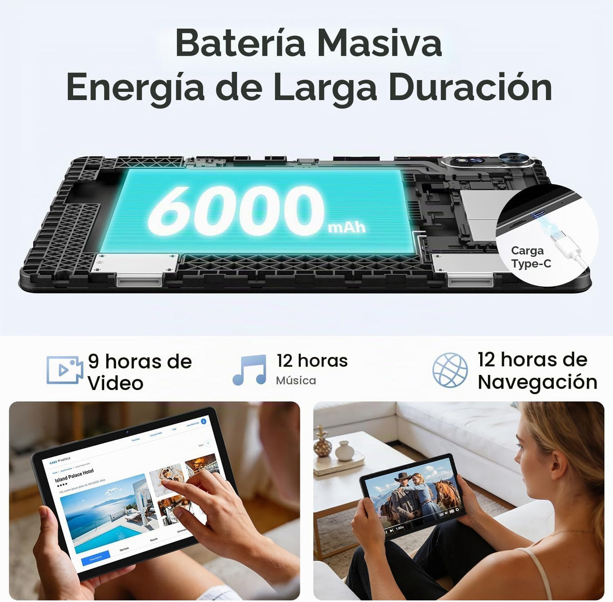 Tablet Android 16 de 10 pulgadas con teclado, 16 GB de RAM + 32 GB,...